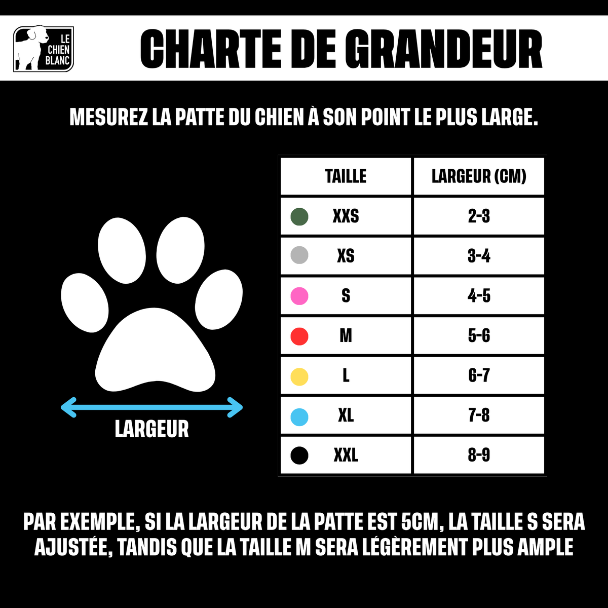 Charte de grandeur